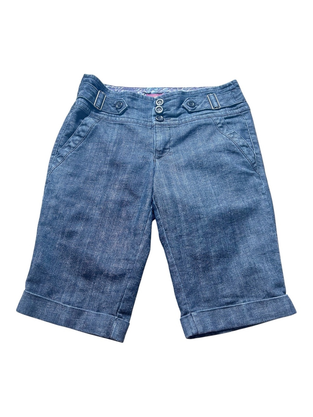 one 5 one Stretch Denim Bermuda Shorts Low Rise Size 6 Cotton-blend Early 2000’s